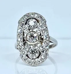Bague platine et diamants, époque 1900