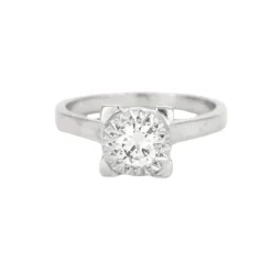 Bague platine et or gris avec diamant