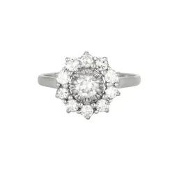 Bague platine et or gris avec diamants