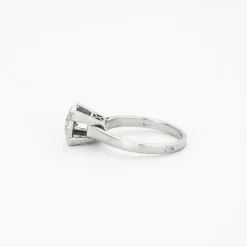 Bague platine et or gris avec diamant