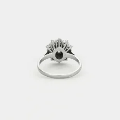 Bague platine et or gris avec diamants
