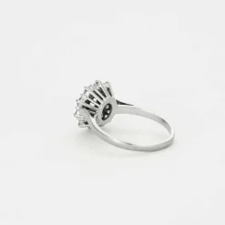 Bague platine et or gris avec diamants