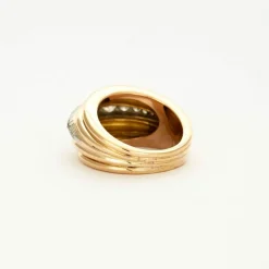 Bague platine et or jaune avec diamants