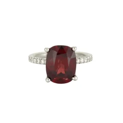 Bague Platine Grenat Diamants