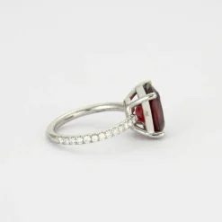 Bague Platine Grenat Diamants