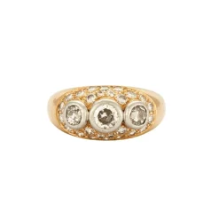 Bague platine, or et diamants