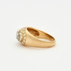 Bague platine, or et diamants