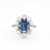Bague platine, or gris saphir et diamants