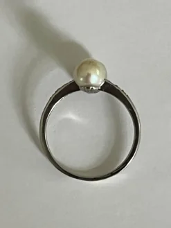 Bague Platine Perles Diamants