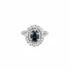 Bague platine, saphir 1.20ct, diamants 1ct