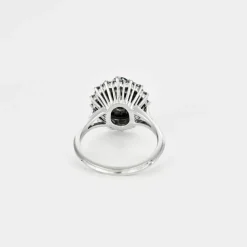 Bague platine, saphir 1.20ct, diamants 1ct