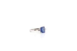 Bague Platine Saphir de Ceylan Diamants