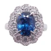 Bague platine saphir diamants