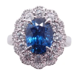 Bague platine saphir diamants