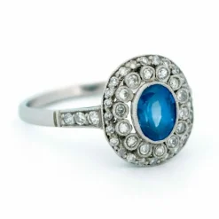Bague Platine Saphir Diamants