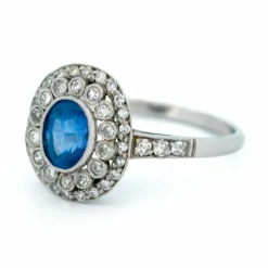 Bague Platine Saphir Diamants