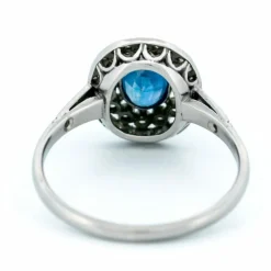 Bague Platine Saphir Diamants