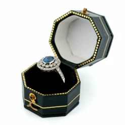 Bague Platine Saphir Diamants