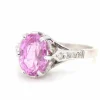 Bague Platine Saphir rose ovale Diamants