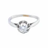 BAGUE PLATINE SOLITAIRE DIAMANT STYLE RETRO