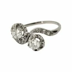 Bague platine Toi & Moi diamants