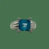 Bague platine topaze