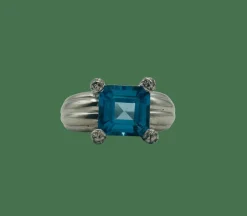 Bague platine topaze