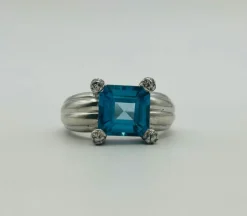 Bague platine topaze