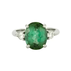 Bague Platine Tourmaline bleue-verte 4,15 carats