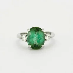 Bague Platine Tourmaline bleue-verte 4,15 carats