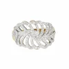 Bague plume en or jaune et diamants