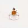 Bague Poire or blanc grenat
