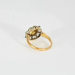 Bague Pompadour ancienne sertie perle et diamants