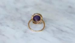 Bague Pompadour Cabochon Améthyste et Diamants