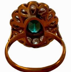 Bague pompadour diamant tsavorite