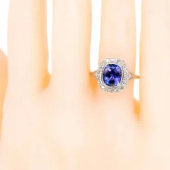 Bague Pompadour Diamants, Saphir, Platine