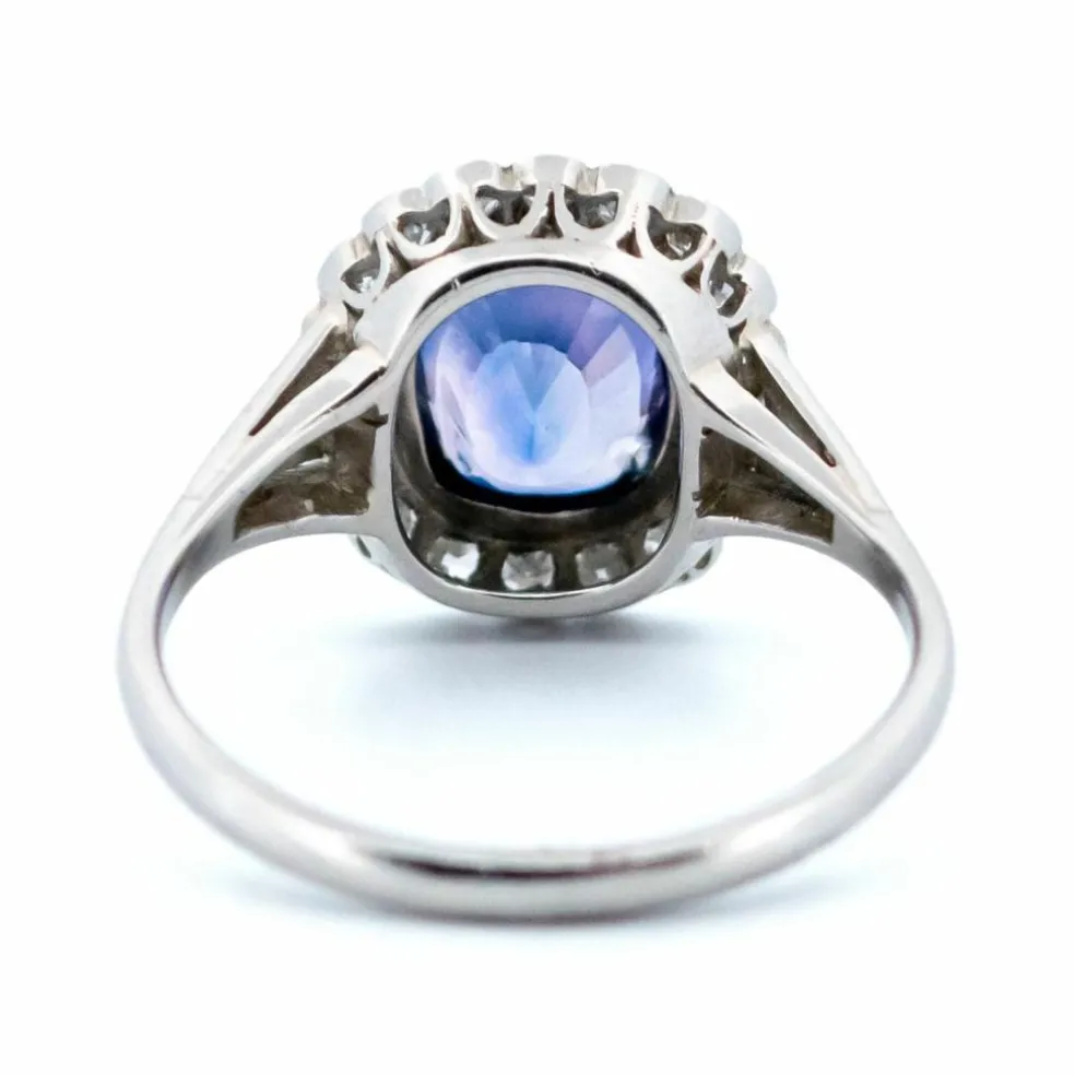 Bague Pompadour Diamants, Saphir, Platine