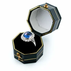 Bague Pompadour Diamants, Saphir, Platine