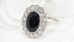 Bague Pompadour en platine saphir et diamants