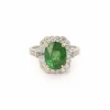Bague Pompadour grenat Tsavorite 4.54 carats, diamants