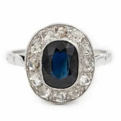 Bague Pompadour Or blanc Saphir