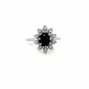 Bague Pompadour or blanc saphir diamants