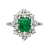 Bague Pompadour Or blanc Emeraude
