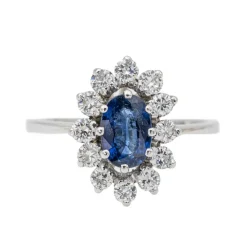 Bague Pompadour Or blanc Saphir