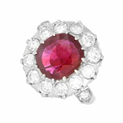 Bague Pompadour Or blanc Rubis Diamants