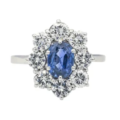 Bague Pompadour Or blanc Saphir, Diamant