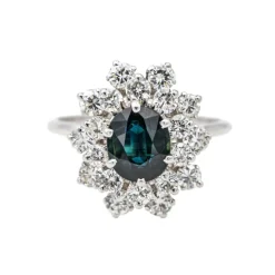Bague Pompadour Or blanc Saphir