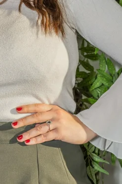Bague Pompadour Or blanc Saphir, Diamant