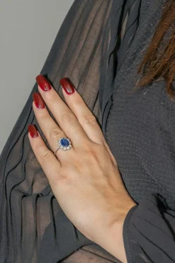 Bague Pompadour Or blanc Saphir