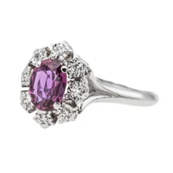Bague Pompadour Or blanc Rubis